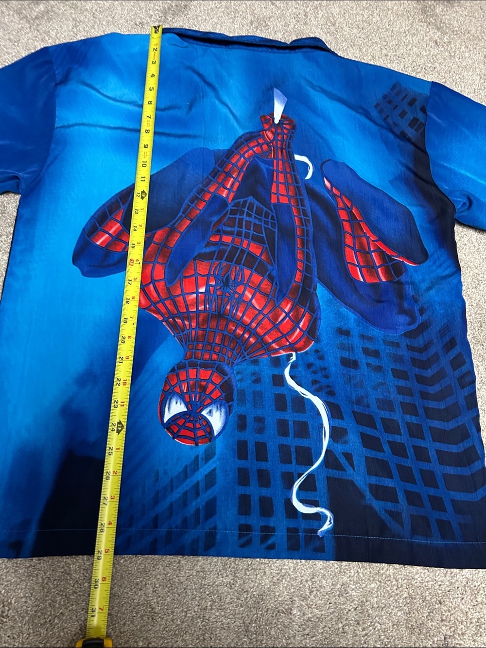 Vintage 2002 Spider Man All Over Print Button Down Shirt - Picture 5 of 6